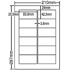 東洋印刷 FJD210 シートカットラベル A4版 12面付(1ケース500シート)