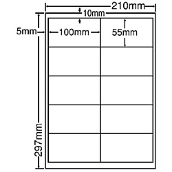 東洋印刷 LDW10MOF シートカットラベル A4版 10面付(1ケース500シート)