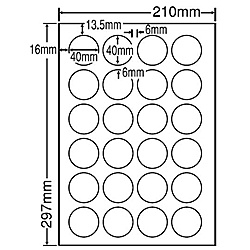 東洋印刷 LDW24PCF シートカットラベル A4版 24面付(1ケース500シート)