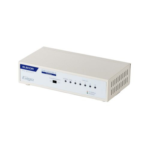 ELECOM EHB-UG2C05-S 法人向けスイッチングハブ/ アンマネージ/ Giga/ 5ポート/ メタル筐体/ 電源内蔵