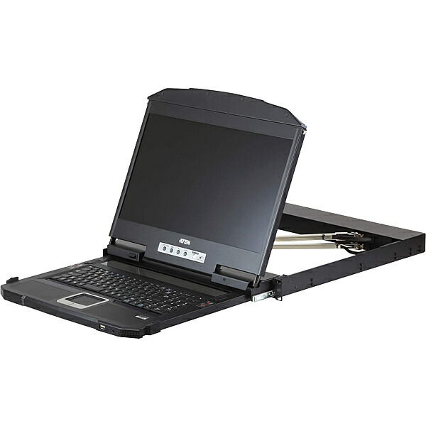 ATEN CL3800NWJJL USB HDMI DVI VGA デュアル横すべり相応う18.5in 盛りだくさん固定ディスク LCDコンソールドロワー/ ロング軌跡