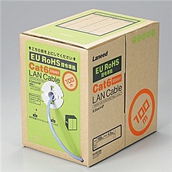 ELECOM LD-CT6/BU100/RS EU RoHS指令準拠 CAT6対応 LANケーブル 100m/ リール巻(ブルー)｜PLUSYU堂