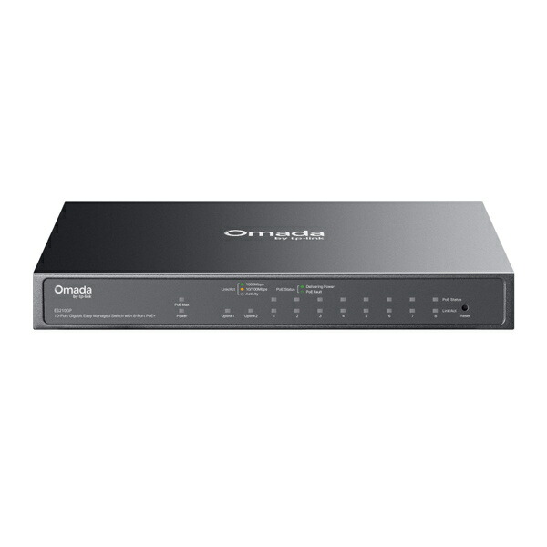 TP-LINK ES210GP(UN) Omada ギガビットポートx10 イージーマネージスイッチ(PoE+ポートx8搭載)