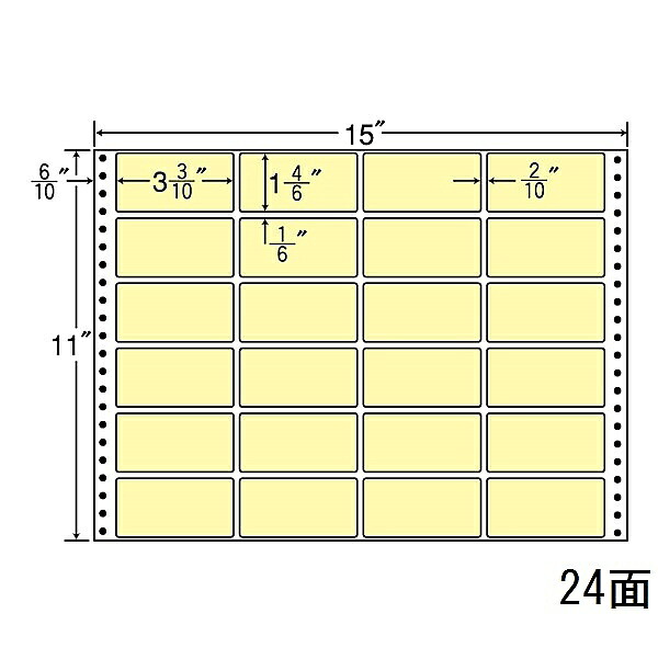 オリエント刷り上げる MT15T-YELLOW タックフォームラベル 15in×11in 24面付(1入れもの500折)