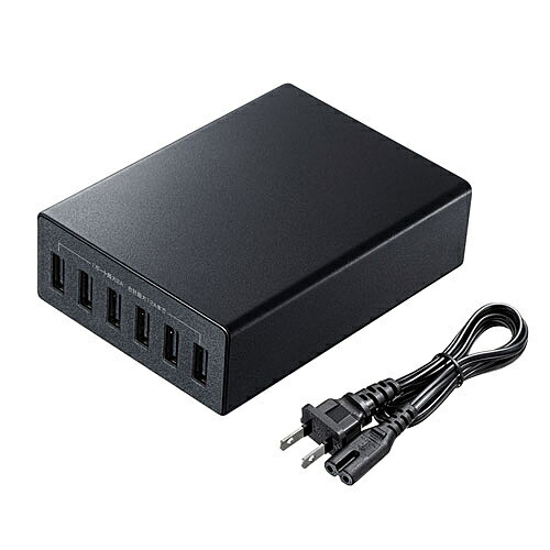 サンワサプライ ACA-IP67BK USB申し受ける器（6界面・足し加える12A・黒いこと）