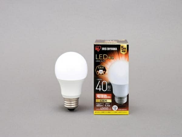 アイリスオーヤマ LDA4L-G-4T6 LED電球 E26 広配光 40形相当 電球色