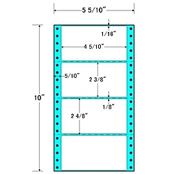 東洋印刷 MX5G タックフォームラベル 5 5/ 10インチ×10インチ 4面付(1ケース1000折)