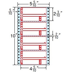 東洋印刷 R5WP タックフォームラベル 5 5/ 10インチ&times;10インチ 4面付(1ケース1000折)｜PLUSYU堂 26,308円
