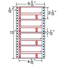 東洋印刷 MM5WP タックフォームラベル 5 5/ 10インチ&times;10インチ 4面付(1ケース1000折)｜PLUSYU堂