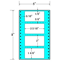東洋印刷 MX5F タックフォームラベル 5インチ×8インチ 4面付(1ケース1000折) 9,903円