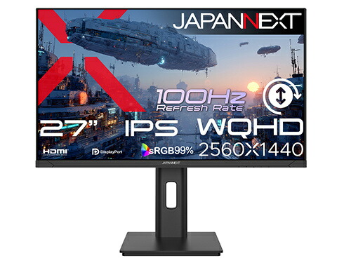 JAPANNEXT JN-IPS27Q3-HSP 液晶見せびらかす 27型/ 2560×1440/ HDMI×1、DP×1/ 黒いこと/ 金棒引き無/ 2年言いはなつ