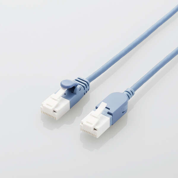 ELECOM LD-GPATSW/BU100 LANケーブル/ CAT6A/ 爪折れ防止/ スイング式コネクタ/ 10.0m/ ブルー