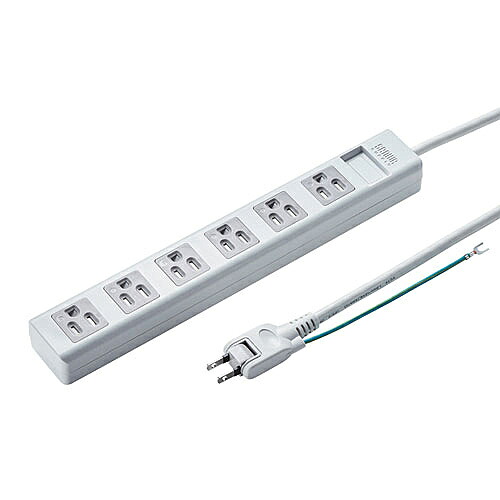 サンワサプライ TAP-SH3650MG 3P・6個口オートシャッター付き電源タップ（マグネット付き・5m）