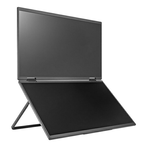 プリンストン PTF-M156DS 15.6型 2画面 フルHDモバイルディスプレイ/ 1920×1080/ HDMI、USB Type-C/ ブラック/ スピーカー：あり