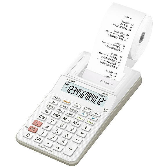 CASIO HR-8RC-WE プリンタ電卓