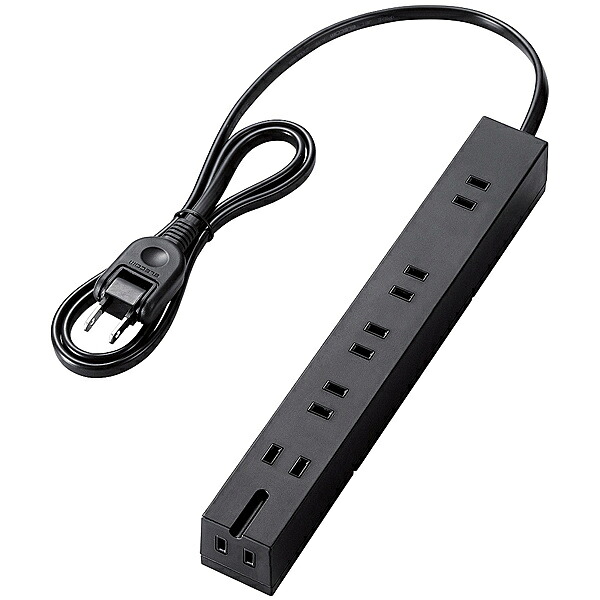 ELECOM T-KF01-2610BK 回転機能タップ/ 6個口(内3ピン1)/ 1m/ ブラック