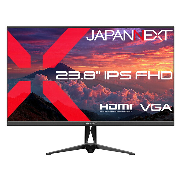 JAPANNEXT JN-IPS238F3 液晶見せびらかす 23.8型/ 1920×1080/ HDMI×1、VGA×1/ 黒いこと/ 金棒引き有/ 2年引き受ける