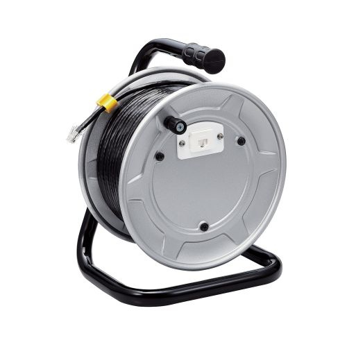 ELECOM LD-GPAD/BK30 LANケーブル/ Cat6A準拠/ ドラム巻き取り式/ 30m