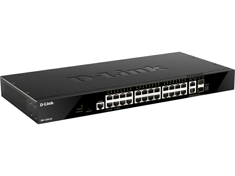 D-Link DGS-1520-28/A1 DGS-1520-28 ギガビットL3スタッカブル かっこ良いPro取り替えっこ、10/ 100/ 1000BASE-T界面×24、1000/ 10G BASE-T×2、10G SFP+拡張スロット×2、日本語グラフィカルユーザーインターフェース