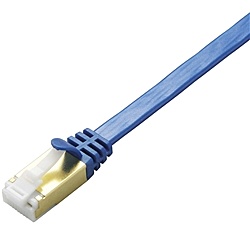 ELECOM LD-TWSFT/BM100 ツメ折れ防止フラットLANケーブル(Cat7準拠)/ 10m/ ブルーメタリック