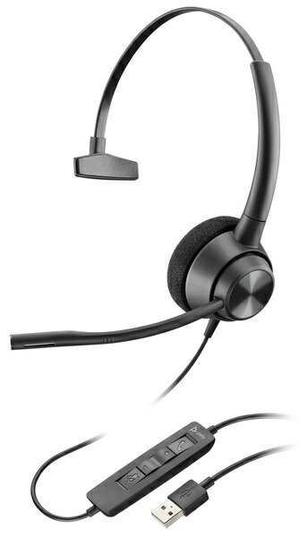 HP 767G1AA Poly EncorePro 310 USB-A 片耳 有線モデル ノイズキャンセリングマイク搭載 TAA(米国政府・軍向け調達基準)認証