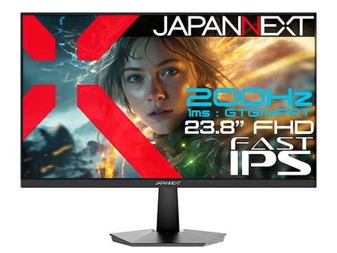 JAPANNEXT JN-IPS238G200F2 ゲーミング液晶ディスプレイ 23.8型/ 1920×1080/ HDMI×2、DP/ ブラック/ スピーカー有/ 2年保証