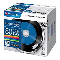 【一部予約販売中】 有名ブランド Verbatim MUR80PHS20V1 CD-R Audio 80分 5mmケース20枚パック カラーミックス 5色 Phono-Rシリーズ proportret.ru proportret.ru