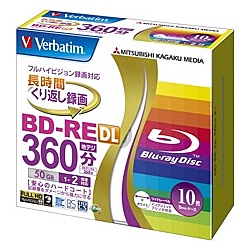 Verbatim VBE260NP10V1 BD-RE 2層 録画用 260分 1-2倍速 5mmケース10枚パック ワイド印刷対応