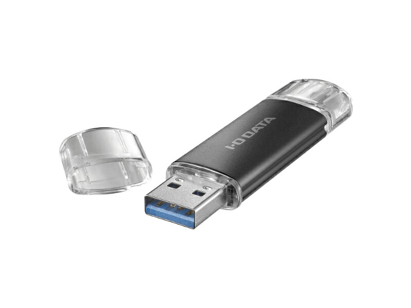 IODATA U3C-STD256G/K USB 5Gbps対応 USB-A＆USB-C搭載USBメモリー 256GB ブラック