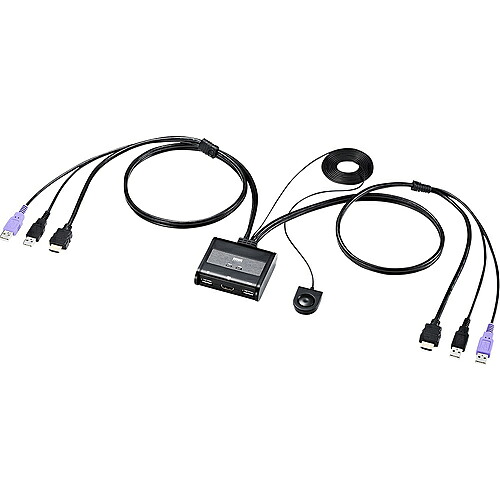 サンワサプライ SW-KVM2WHU HDMI対応手元スイッチ付きパソコン自動切替器（2：1）｜PLUSYU堂