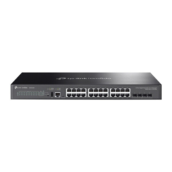TP-LINK SG5428X(un) Omada ギガビットポート×24 /10G拡張スロット×4 スタッカブルライトL3マネージスイッチ