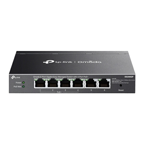 TP-LINK ES206GP(un) Omada ギガビットポート×6 イージーマネージスイッチ(PoE+ポート×4搭載)