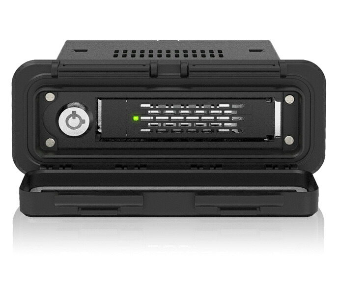 ICY DOCK MB601V4KW-B 1 x 2.5インチ U.2/ U.3 NVMe SSD搭載用リムーバブルケース 防水フロントカバー付 3.5インチサイズ