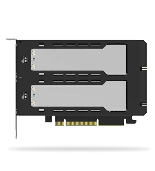 ICY DOCK MB842M5P-B 2 x M.2 NVMe SSD積み上げる用リムーバブルアダプタ PCIe5.0 x8取りひろげる拡張スロット相応う（PCIe分かれ出る役立つことが已むを得ず）