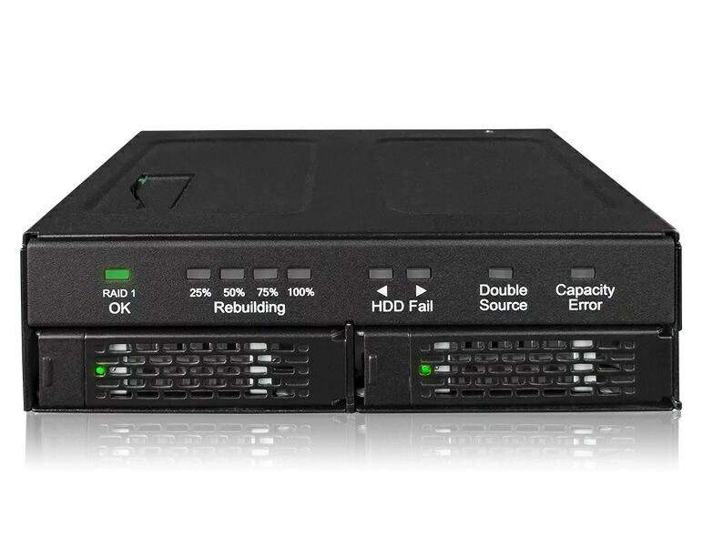 ICY DOCK MB902SPR-B R1 2.5in SATA HDD/ SSD積み上げる用RAID社会的単位 5.25inベイ大きさ RAID 1 ＆ JBOD流行り物相応う