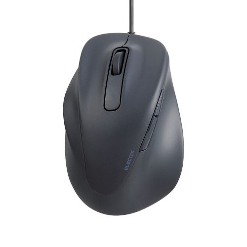 ELECOM M-XGM31UBSKBK マウス/ EX-G/ 2023年モデル/ 左手専用/ Mサイズ/ 有線/ 5ボタン/ 抗菌仕様/ 静音設計/ ブラック