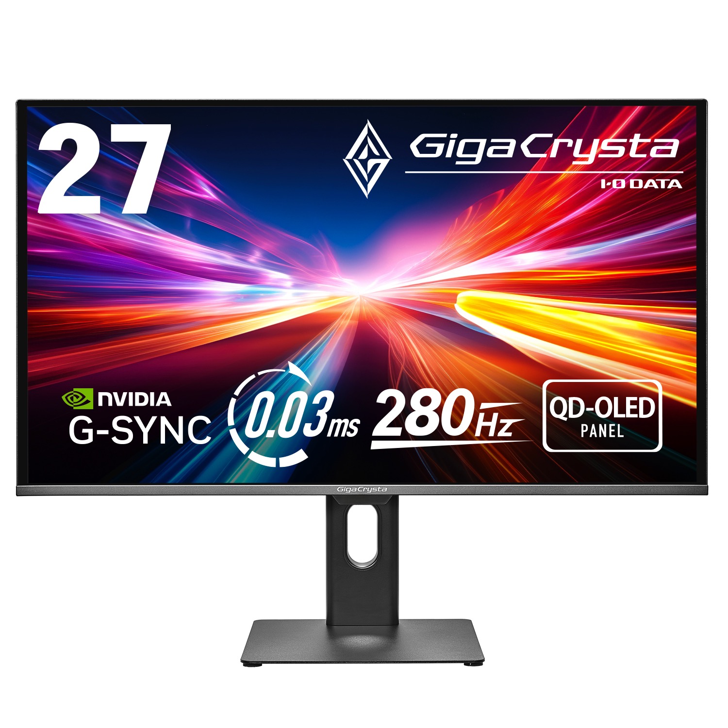 IODATA EX-GDQ271UEL ゲーミング有機EL見せびらかす 27型/ 2560×1440/ HDMI(HDCP 2.3)×2、DisplayPort(HDCP 2.2)×1/ 黒いこと/ 金棒引き：あり/ QD-OLED召しかかえるで圧倒的な色晴れ晴れしいさ!/ 280サイクル＆WQHD