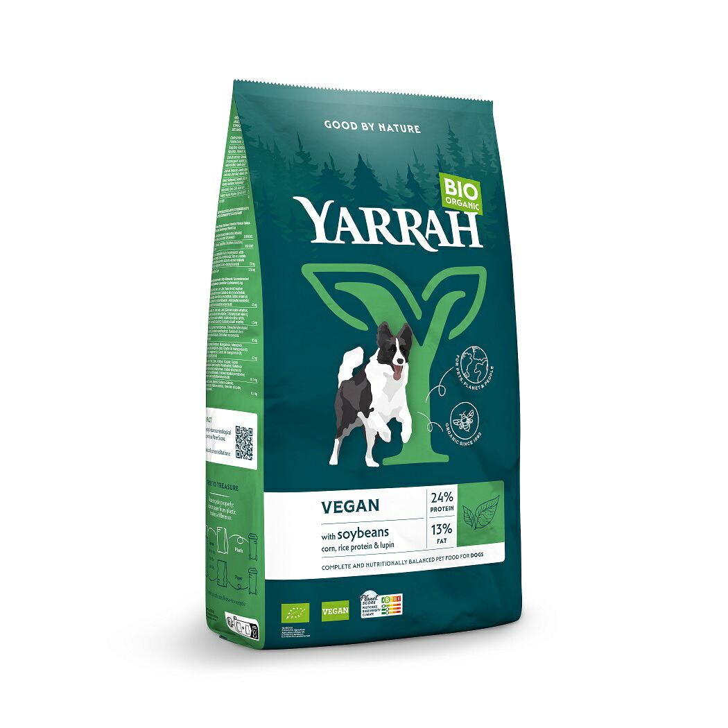 【2027年2月4日期限】ヤラー　オーガニックベジタリアンドッグフード 10kg[YARRAH　ヴィーガン] 【パッケージリニューアル】○｜P＆LUXE