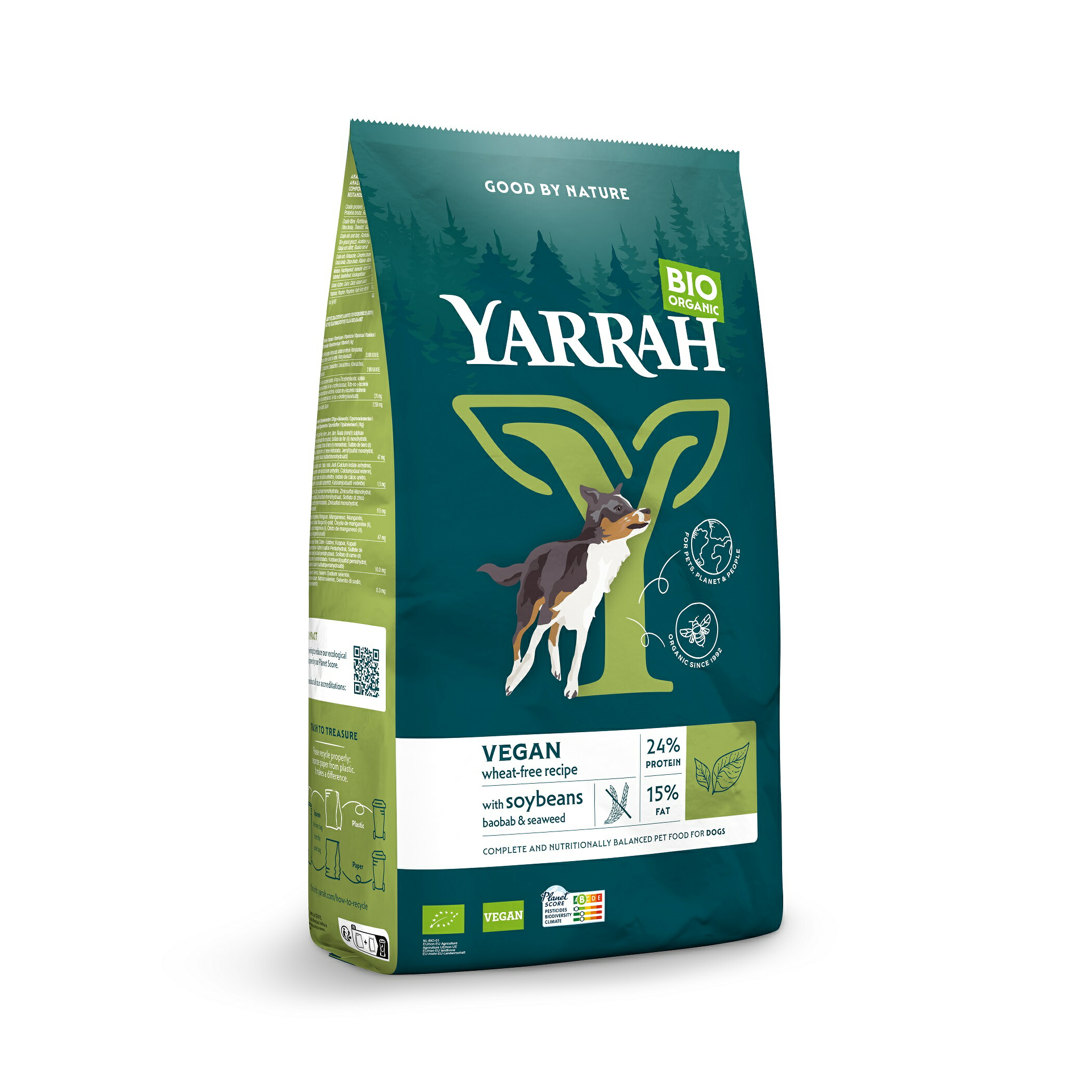 ヤラー　オーガニックベジタリアン小麦不使用　2kg　ドッグフード [YARRAH　ヴィーガン] 【パッケージリニューアル】○