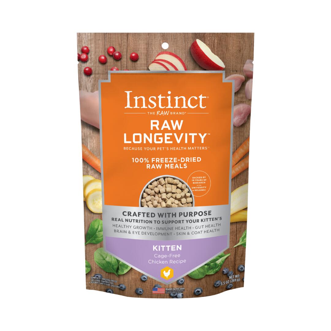 インスティンクト キャット ローロンジェビティ キトン チキン 269g【Instinct Raw Longevity フリーズドライ キャットフード 総合栄養食】 ○