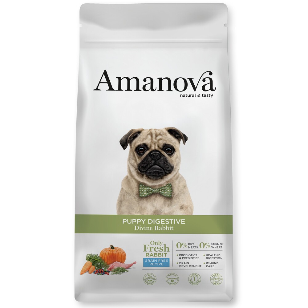 アマノヴァ　パピー ダイジェスティブ ディバイン ラビット　小粒　7kｇ【Amanova　ドッグフード グレインフリー　消化器ケア　アマノバ】〇