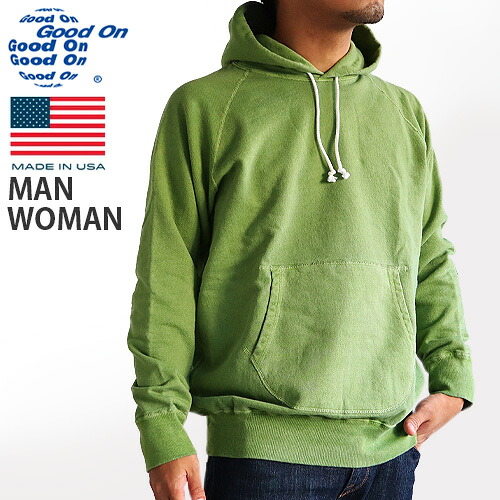スウェット パーカー 無地 メンズ レディース 長袖 送料無料 Good On RAGLAN PULLOVER HOOD SWEAT グッド オン ラグラン プルオーバー フード スウェット 綿100% コットン スッキリ◇おしゃれ シンプル パイル ネイビー 黒 茶 アメリカ