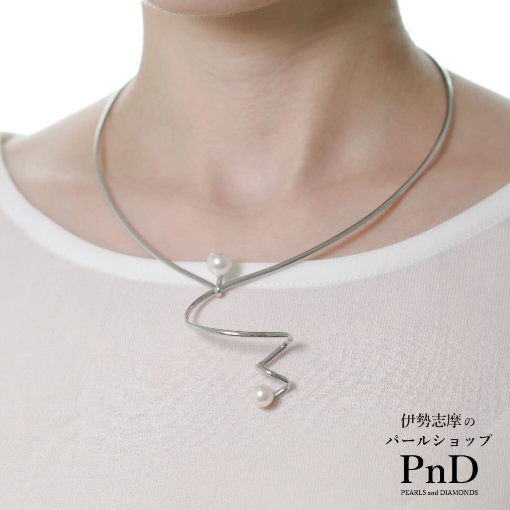 楽天市場】アコヤ真珠 V字ネックレス SV 国産パールケース付 送料無料