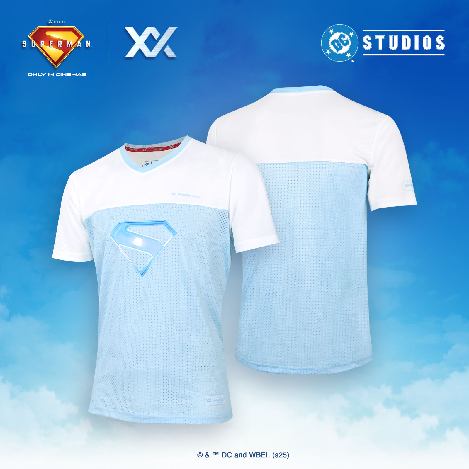 スーパーマン Tシャツ Vネック カジュアルシャツ メンズ 半袖 吸汗速乾 軽量 ドライ生地 DCコミックス 正規品 おしゃれ プレゼント MAXX マックス MLTEE23画像