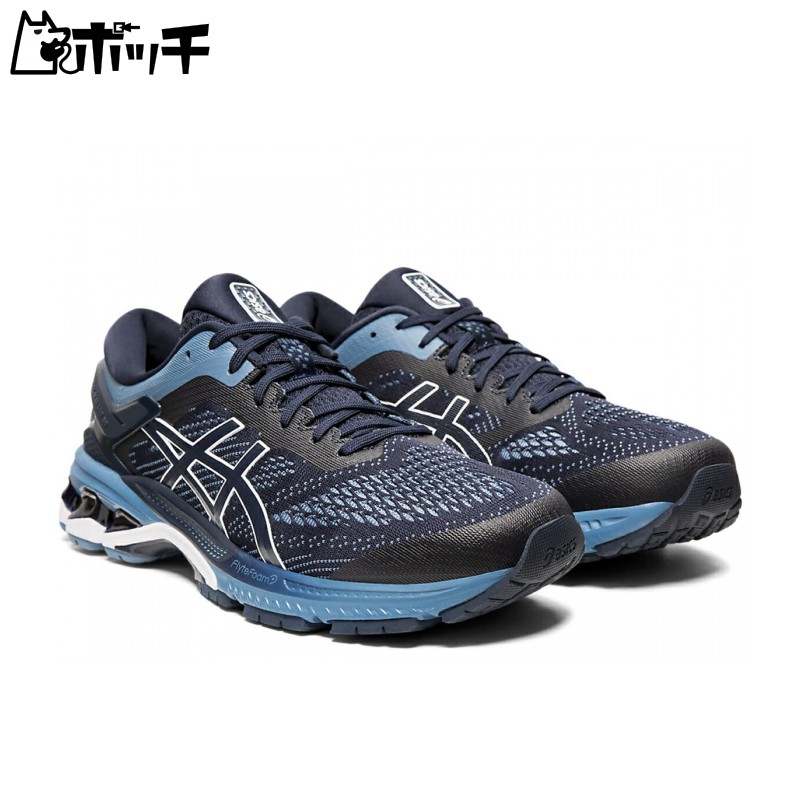 レビューで送料無料 アシックス ランニングシューズ ゲルカヤノ26 Asics Gel Kayano 26 Exメンズ ミッドナイト グレーフロス 4e 1011a536 400 Www Etechnologycr Com