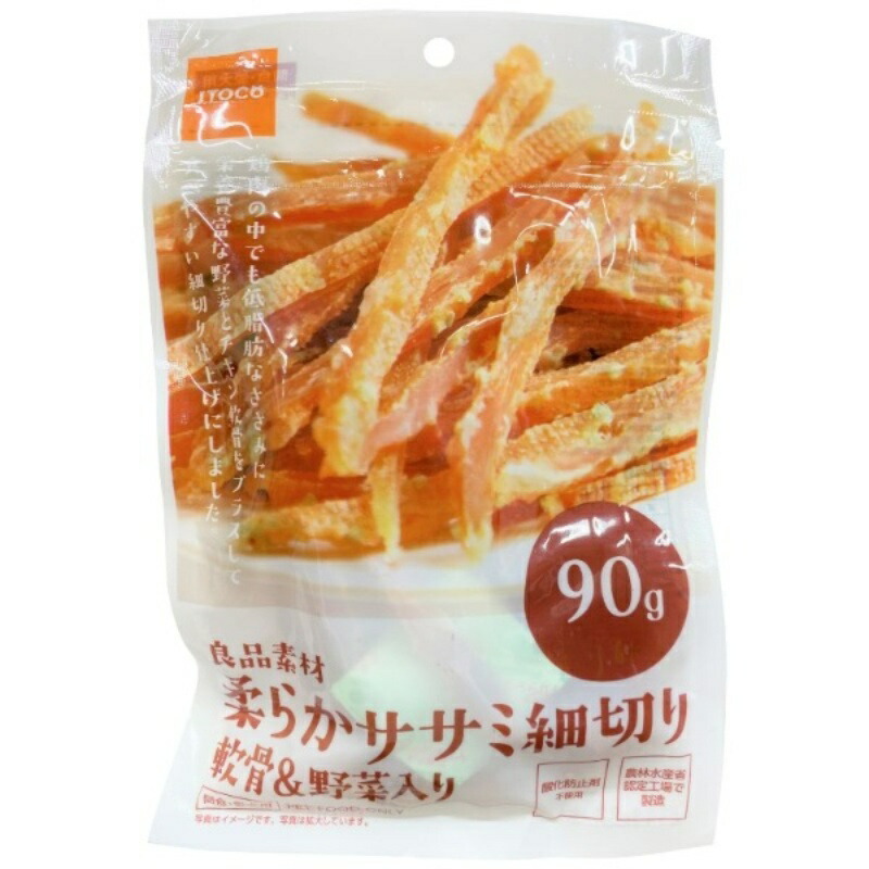 345円 店 良品素材 柔らかササミ細切り軟骨 野菜入り 90g