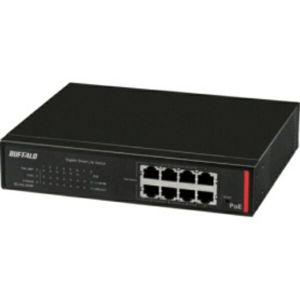 バッファロー 法人向け Giga対応 PoE Layer2 スマートLiteスイッチ 8ポート ブラック BS−GSL2008P 1台|ポッチ