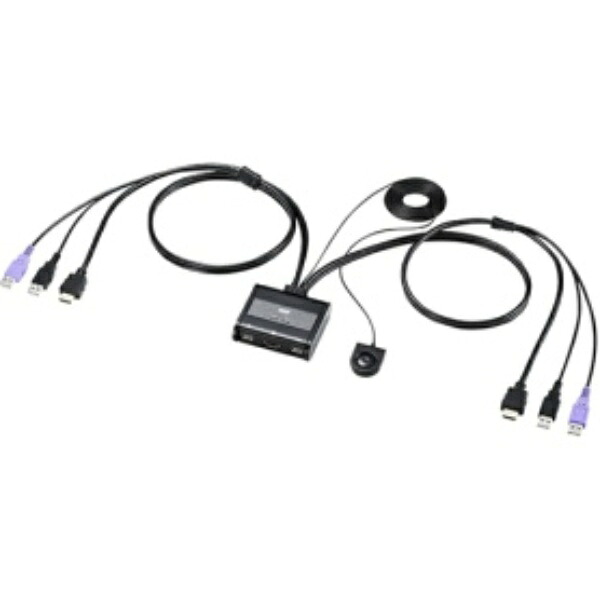 サンワサプライ ＨＤＭＩ対応手元スイッチ付きパソコン自動切替器 （２：１） ＳＷ－ＫＶＭ２ＷＨＵ １台