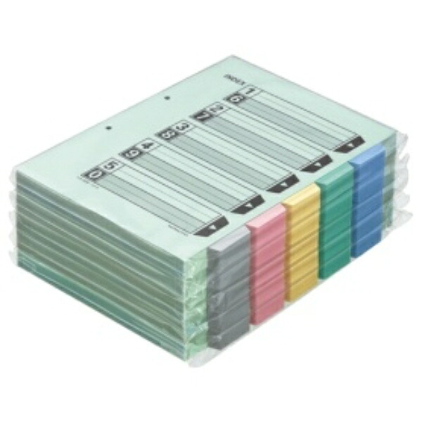 コクヨ カラー仕切カード（ファイル用・５山見出し） Ａ４タテ ２穴 ５色＋扉紙 シキ－１４０ １パック（１００組）