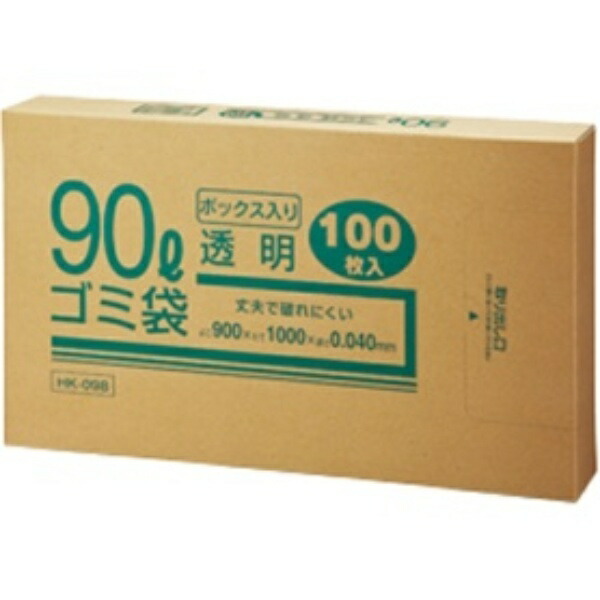 クラフトマン 業務用透明 メタロセン配合厚手ゴミ袋 ９０Ｌ ＢＯＸタイプ ＨＫ－０９８ １箱（１００枚）